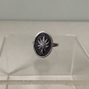 NEW 925 FAC silver cannabis ring